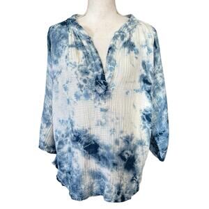 9Seed 9 Seed Marrakesh Dashiki Tie Dye Coverup Tunic Top Gauze Flowy Made in USA